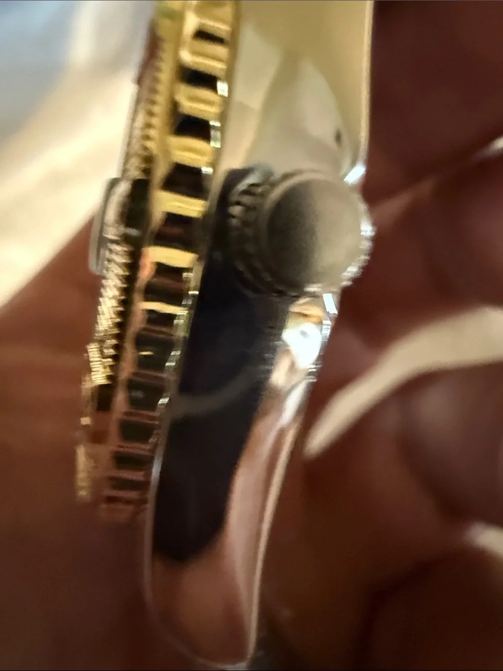 Men’s Two-Tone Gold & Silver Watch with Red Dial